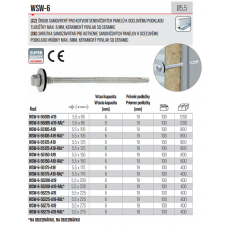 Skrutka na halové panely do ocele (max 6mm) 6hr + podložka