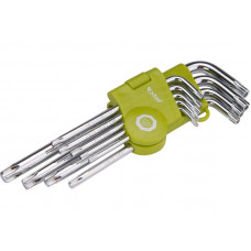 L-kľúče TORX, sada 9ks, T10-15-20-25-27-30-40-45-50 66011 extol