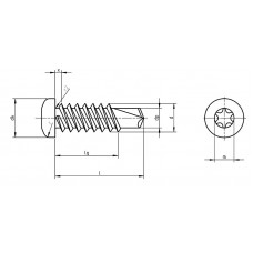 DIN 7504N SKRUTKA TEX TORX A2 NEREZ