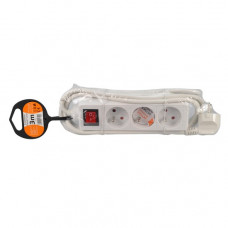 Solight predlžovací prívod,PP12,PP13, 3 zásuvky, biely, vypínač, 